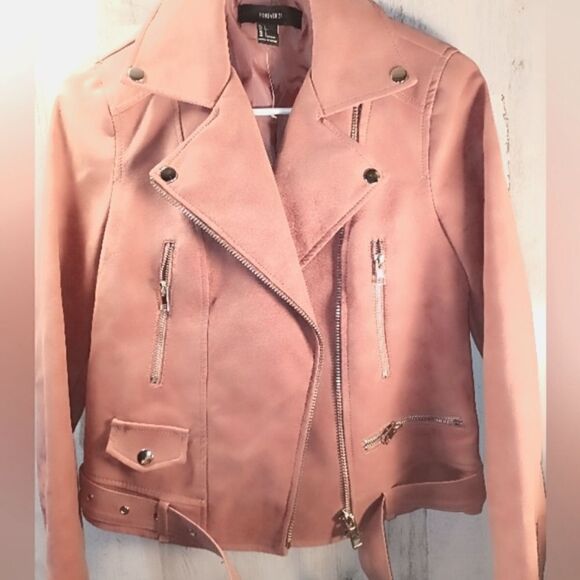 Nwot Forever 21 Moto Jacket PINK jacket - Picture 1 of 8